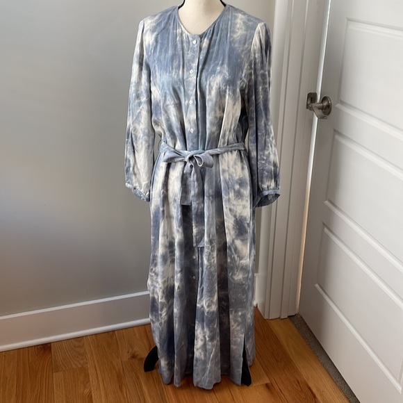 Zara Linen Blend Tie Dye Midi Dress - Picture 7 of 13